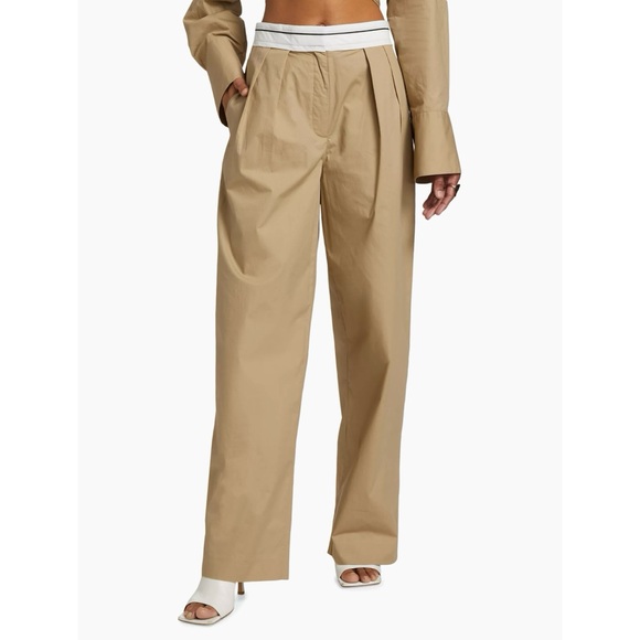 NWT Ronny Kobo Tamira Cotton Poplin Wide Leg Pants - Picture 1 of 14